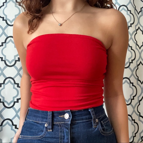 RED BRANDY MELVILLE TUBE TOP💋 - Picture 1 of 3